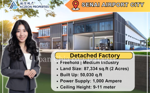 Senai Airport City, New Single Storey Detached Factory Cum 2 Storey Office