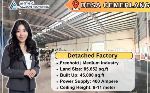 Detached Factory with Big Land For Sale, Desa Cemerlang, Johor Bahru