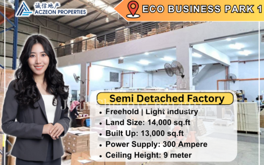 For Sale & For Rent, Eco Business Park 1 @ Semi Detached Factory