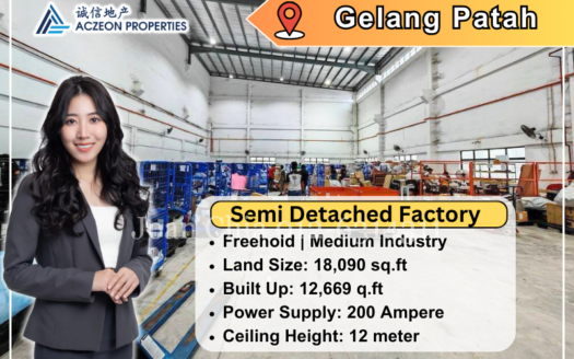 Gelang Patah 1.5 Storey Semi Detached Factory, 2 Adjoined Units Available