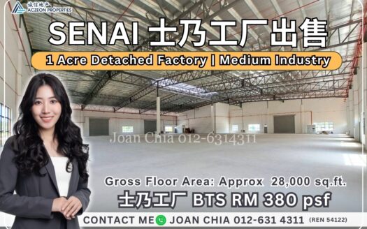 JB SENAI , Brand New Detached Factory 士乃新山工厂出售